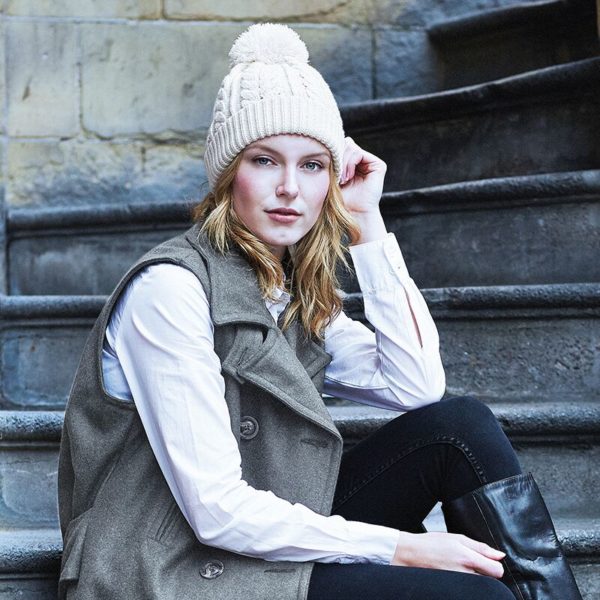 Bonnet snowstar en tricot torsadé – Image 2